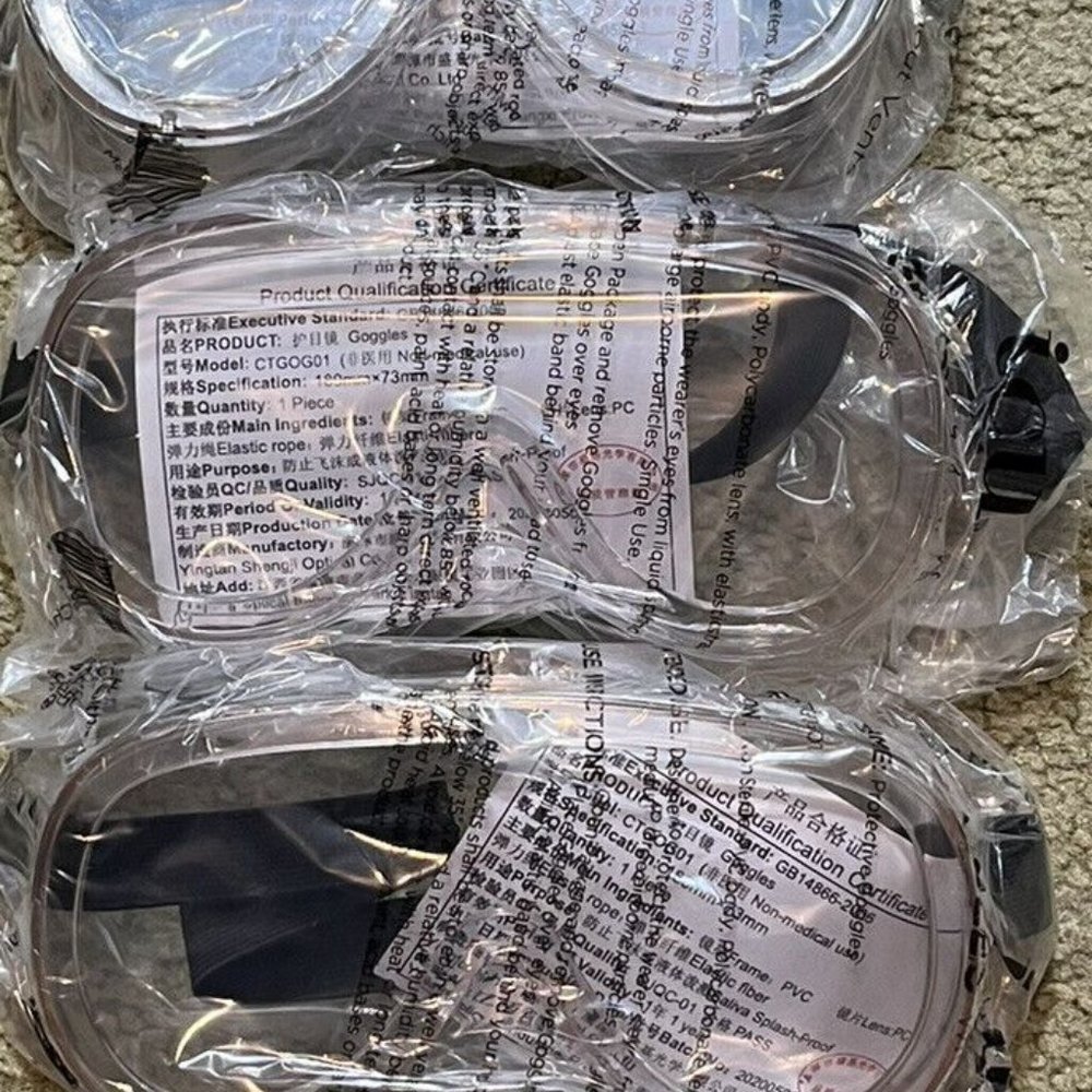 5 New! Sealed! Anti-Fog Safe Lab Plastic Glasses Protective Goggles Eyewear Misp